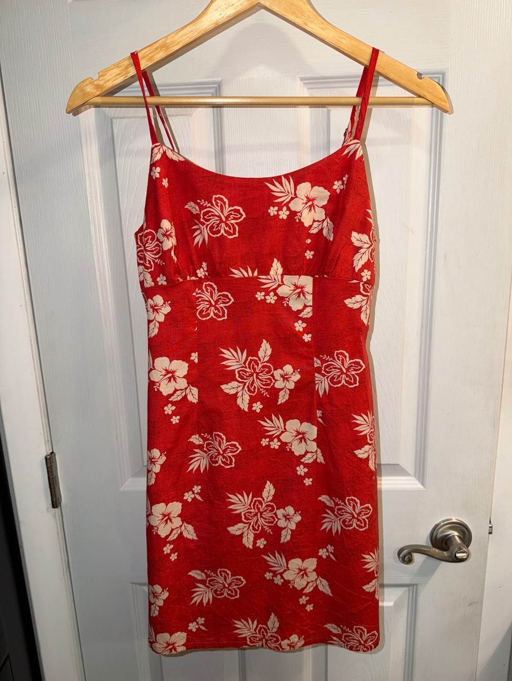 Wild Fable Red Hibiscus Floral Mini Dress Size Small Y2K Tropical